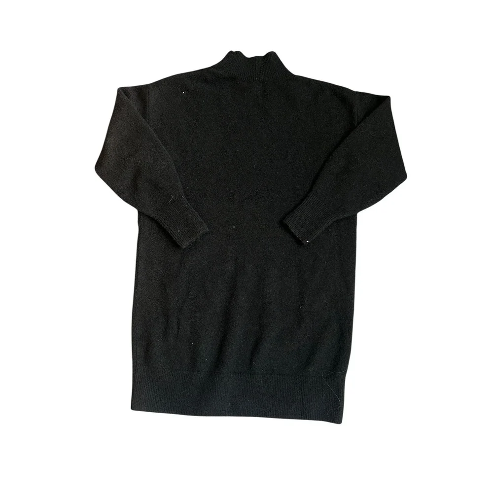 & Other Stories Belted Mini Knit Sweater Dress Black Mock Neck Women's XS